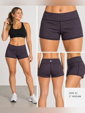 IAB MFG Women’s CrossFit Shorts XL 12 Burgundy Black 3” Inseam Workout Gym